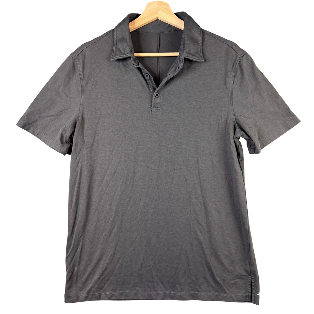 Jack Archer Jetsetter Polo Shirt Large Charcoal Gray Cotton Nylon Performance